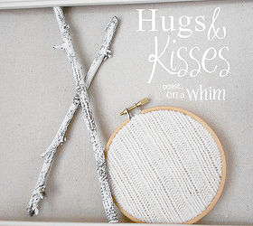 hugs kisses from twigs embroidery hoops, crafts, how to, repurposing upcycling, seasonal holiday decor, valentines day ideas