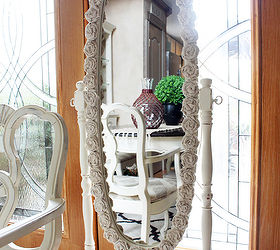 rosette framed mirror, chalk paint, crafts, painted furniture