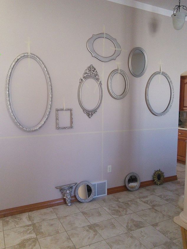 q mirror gallery wall, painted furniture, wall decor