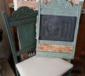chair back memo board, chalk paint, chalkboard paint, painted furniture, repurposing upcycling