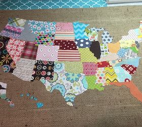 fabric scraps make something with it i made a scrap map, crafts, how to, repurposing upcycling, reupholster, wall decor