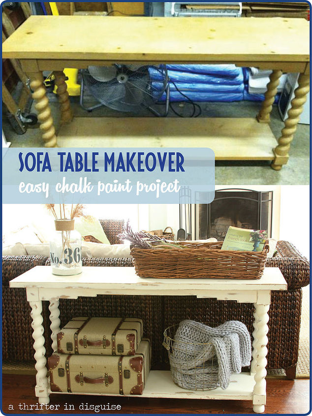 tired old sofa table makeover, chalk paint, painted furniture