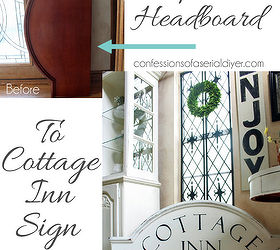 headboard turned bed and breakfast sign, crafts, how to, repurposing upcycling
