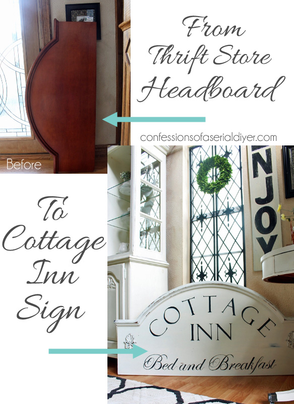 headboard turned bed and breakfast sign, crafts, how to, repurposing upcycling