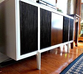 vintage mid century modern record player makeover, how to, painted furniture, repurposing upcycling
