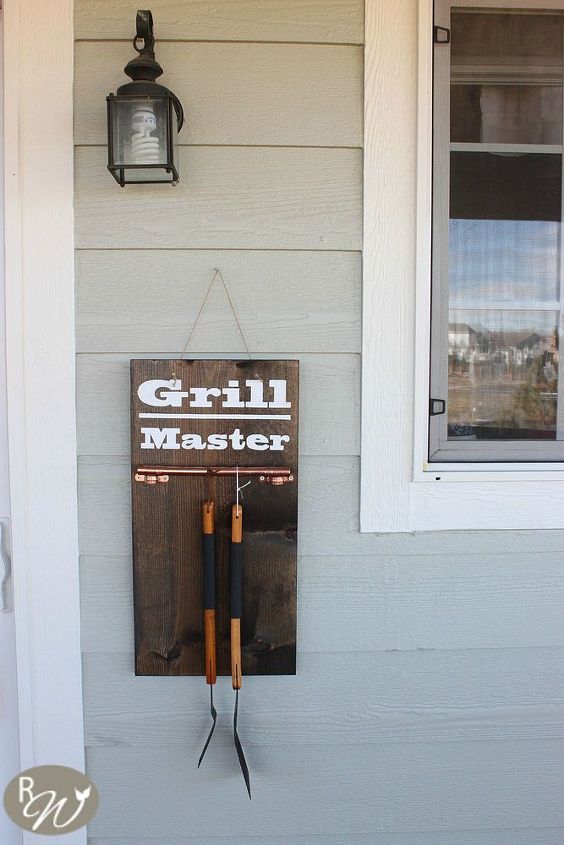 diy grill tool display sign, crafts, decoupage, outdoor living, repurposing upcycling, woodworking projects