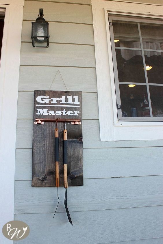 diy grill tool display sign, crafts, decoupage, outdoor living, repurposing upcycling, woodworking projects