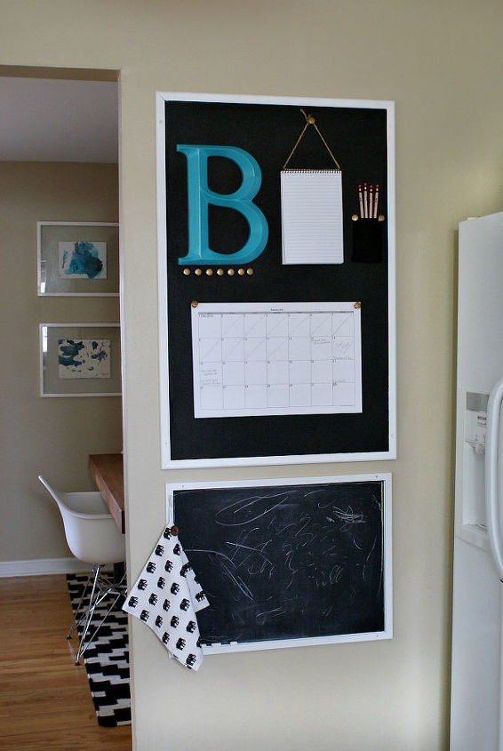 kitchen calendar command center, chalkboard paint, how to, kitchen design, organizing, repurposing upcycling