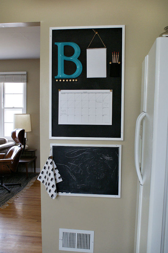 kitchen calendar command center, chalkboard paint, how to, kitchen design, organizing, repurposing upcycling