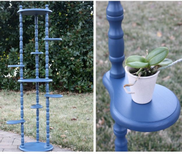 an unusual plant stand gets a makeover, gardening, painted furniture
