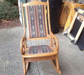 antique rocking chair update, painted furniture, repurposing upcycling, reupholster, The before