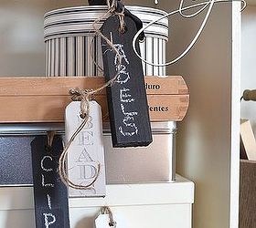 an idea for small leftover pieces of wood from diy projects, chalkboard paint, craft rooms, crafts, how to, organizing, woodworking projects