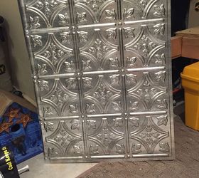 how to update a pantry door, closet, crafts, doors, how to, repurposing upcycling, tiling, Silver ceiling tiles
