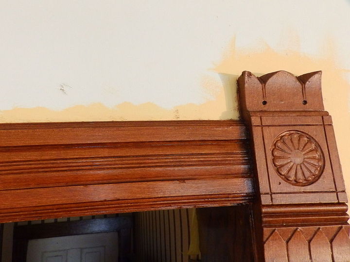 sala de jantar vitoriana faux wood grain paint portas trim, A primeira camada da veia