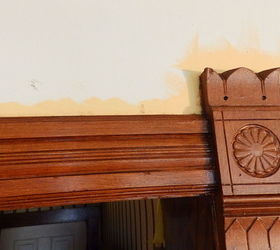 victorian dinning room painting faux wood grain doors trim, 1st layer graining