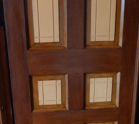 victorian dinning room painting faux wood grain doors trim, Porch door with 3 stages showing here
