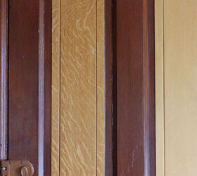 victorian dinning room painting faux wood grain doors trim, Left panel shows 1st graining Silver Oak