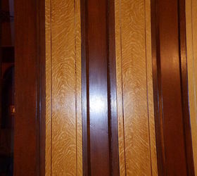 victorian dinning room painting faux wood grain doors trim, Pocke door panels show wet grain figuring