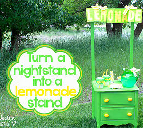 repurposed nightstand into lemonade stand, outdoor living, painted furniture, repurposing upcycling
