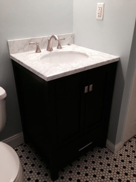 half bath remodel, bathroom ideas, home improvement, small bathroom ideas, tile flooring