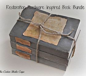 diy restoration hardware inspired book bundle, crafts, how to, repurposing upcycling