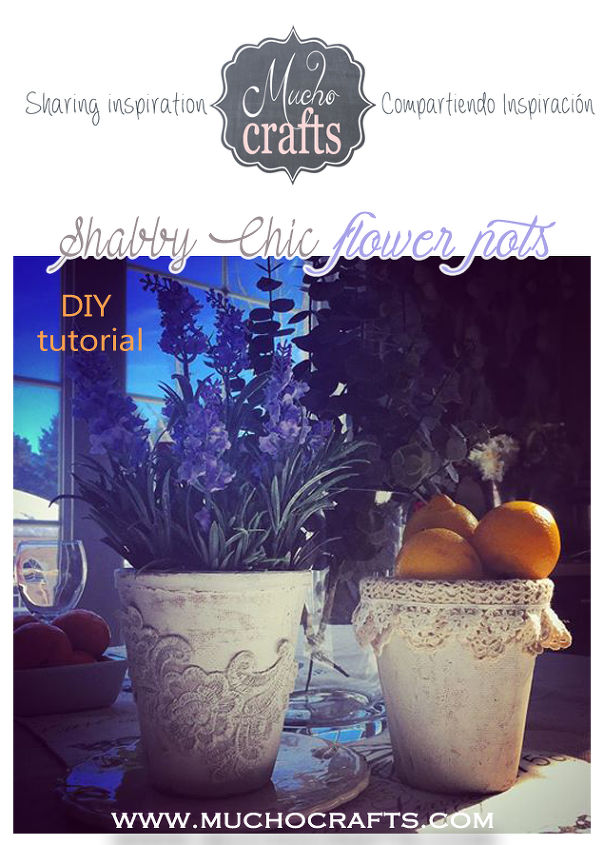 diy shabby chic flower pots tutorial, crafts, gardening, home decor, how to, repurposing upcycling, shabby chic