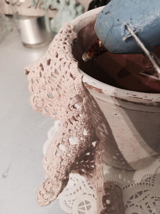 diy shabby chic flower pots tutorial, crafts, gardening, home decor, how to, repurposing upcycling, shabby chic