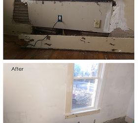 repairing water damaged wall around window, home improvement, home maintenance repairs, windows