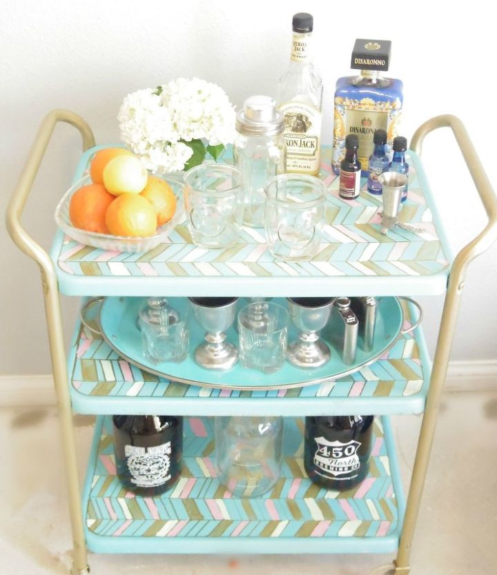 diy bar cart, painted furniture, repurposing upcycling