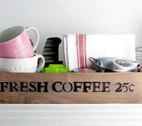 diy vintage looking coffee station made with wood scraps, crafts, painted furniture, woodworking projects