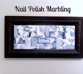 nail polish marbling, crafts, how to, repurposing upcycling, wall decor