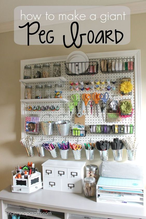 how to make a giant peg board for craft organization, craft rooms, crafts, how to, organizing, storage ideas