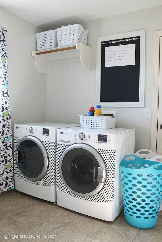 polka dot washer dryer, appliances, crafts, laundry rooms, painting