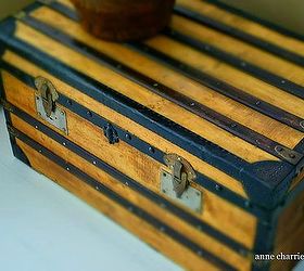 restore an old trunk, painted furniture, repurposing upcycling, AFTER