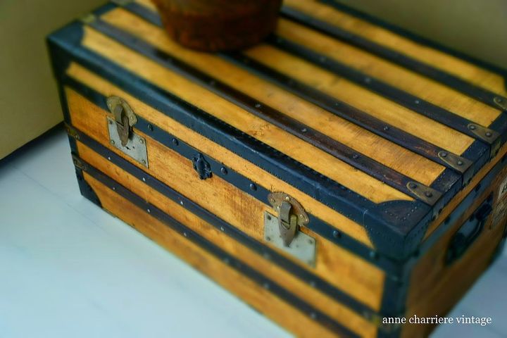 restore an old trunk, painted furniture, repurposing upcycling, AFTER