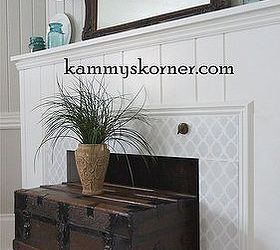 painting and stenciling on a granite fireplace, fireplaces mantels, how to, painting
