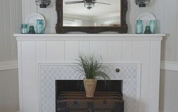 Painting And Stenciling On A Granite Fireplace