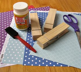giant clothespin decorated, crafts, decoupage, how to