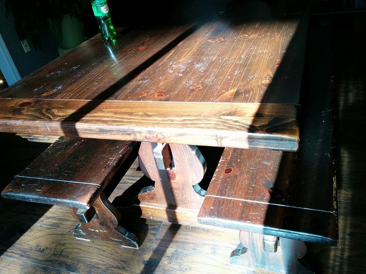 1950 s farmhouse table facelift, how to, painted furniture, One leaf is still hanging on