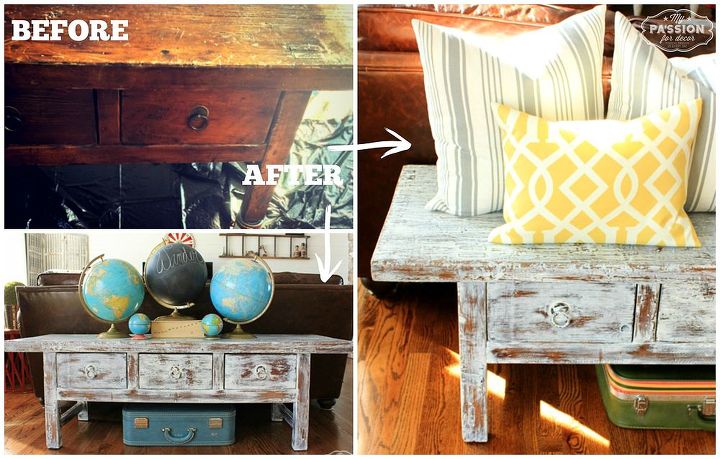 reclaimed table makeover, living room ideas, painted furniture