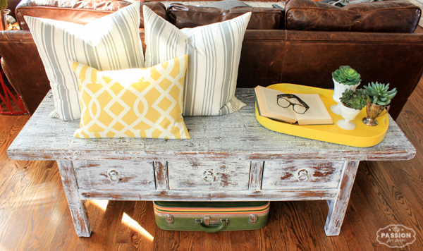 reclaimed table makeover, living room ideas, painted furniture