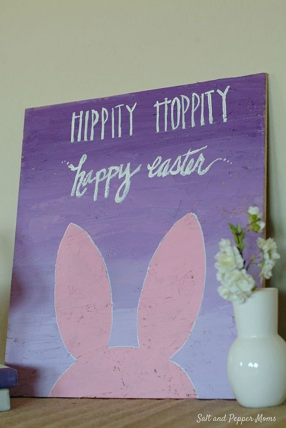 diy bunny sign, crafts, easter decorations, seasonal holiday decor