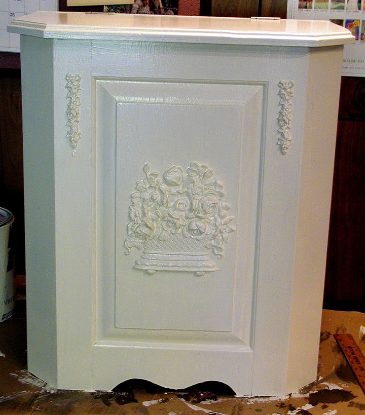 a thrift store wooden hamper gets a royal make over, painted furniture