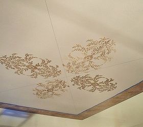 creative a massively beautiful ceiling with paint and stencils, living room ideas, painting, wall decor
