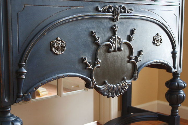 painted vintage china cabinet, chalk paint, painted furniture