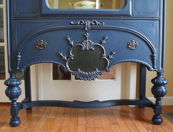 painted vintage china cabinet, chalk paint, painted furniture