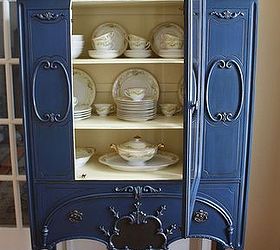 painted vintage china cabinet, chalk paint, painted furniture