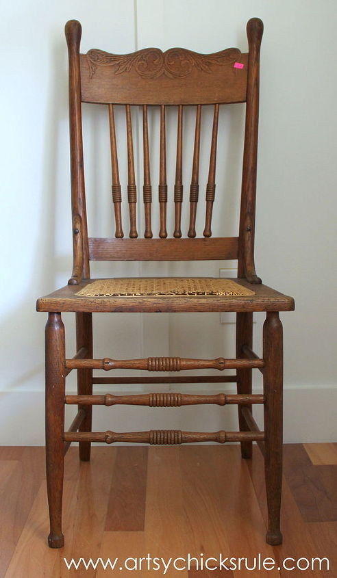 antique press back chair update with java gel stain, painted furniture