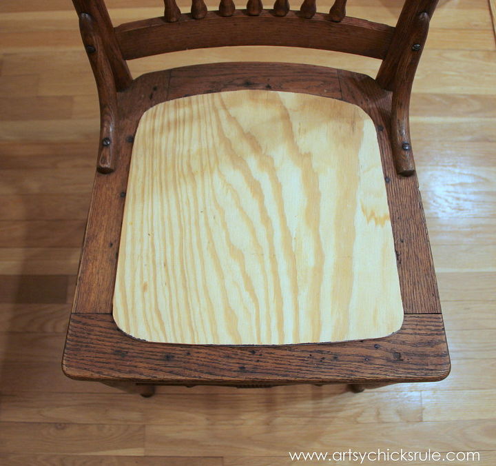 antique press back chair update with java gel stain, painted furniture
