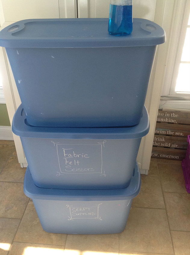 label your storage tubs with chalk markers